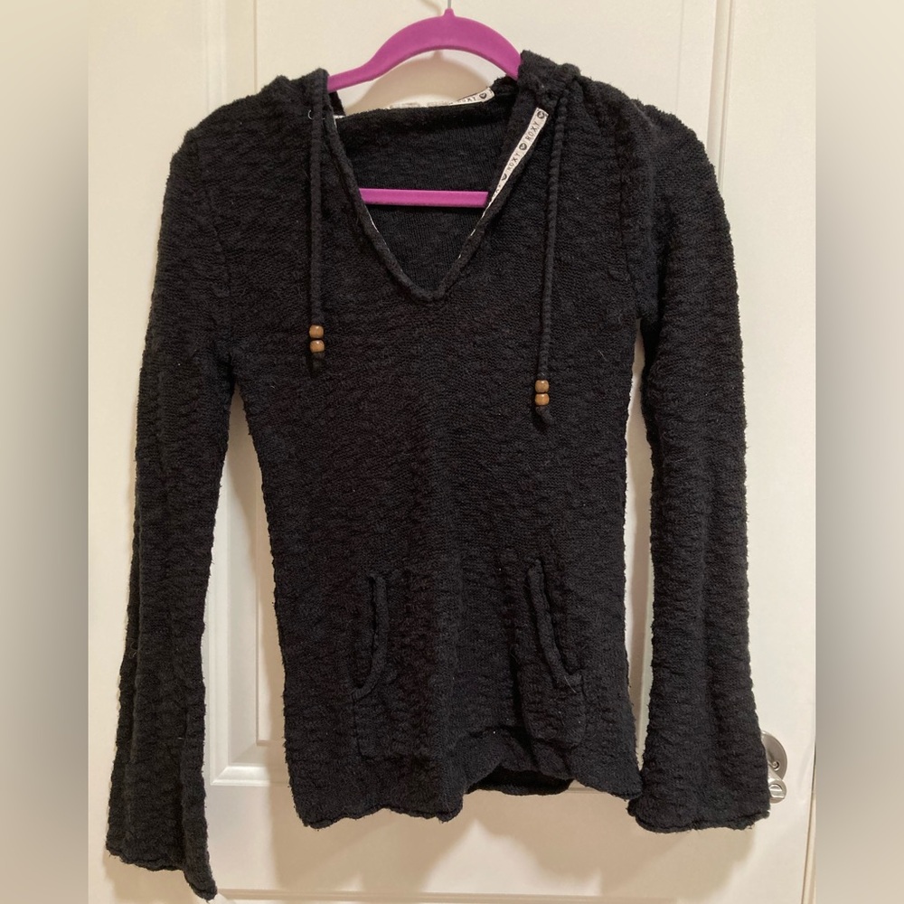 Roxy Brown Sweater Boho Hoodie Hippie